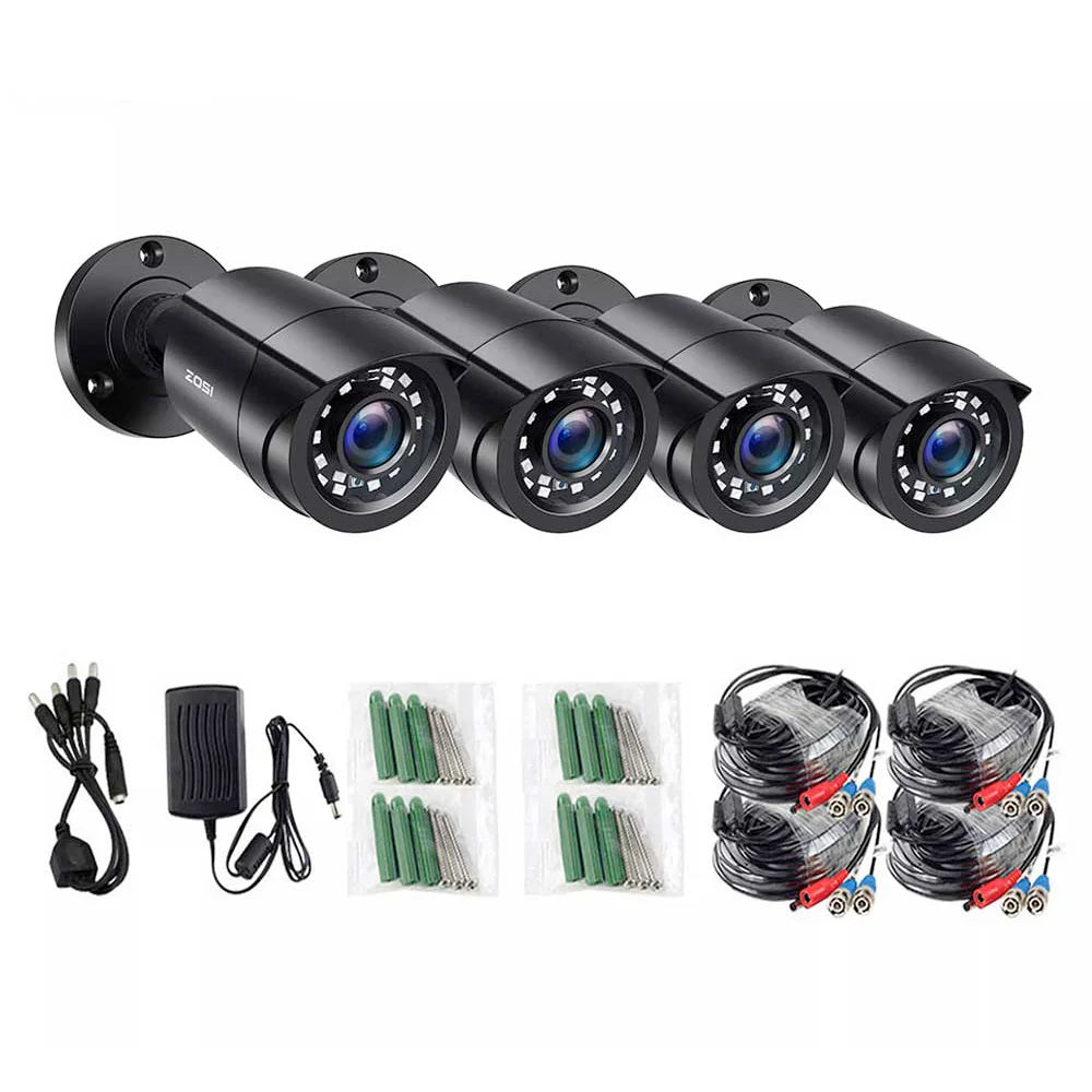 1080P 4 Pack HD TVI Security Cameras Outdoor Indoor Weatherproof Bullet Surveillance Camera for Analog CCTV DVR System