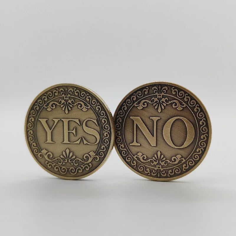 1PC Bronze Yes or No Commemorative Coin Souvenir Non-Currency Coins Game Prop Challenge Coins Collection Decoration Crafts