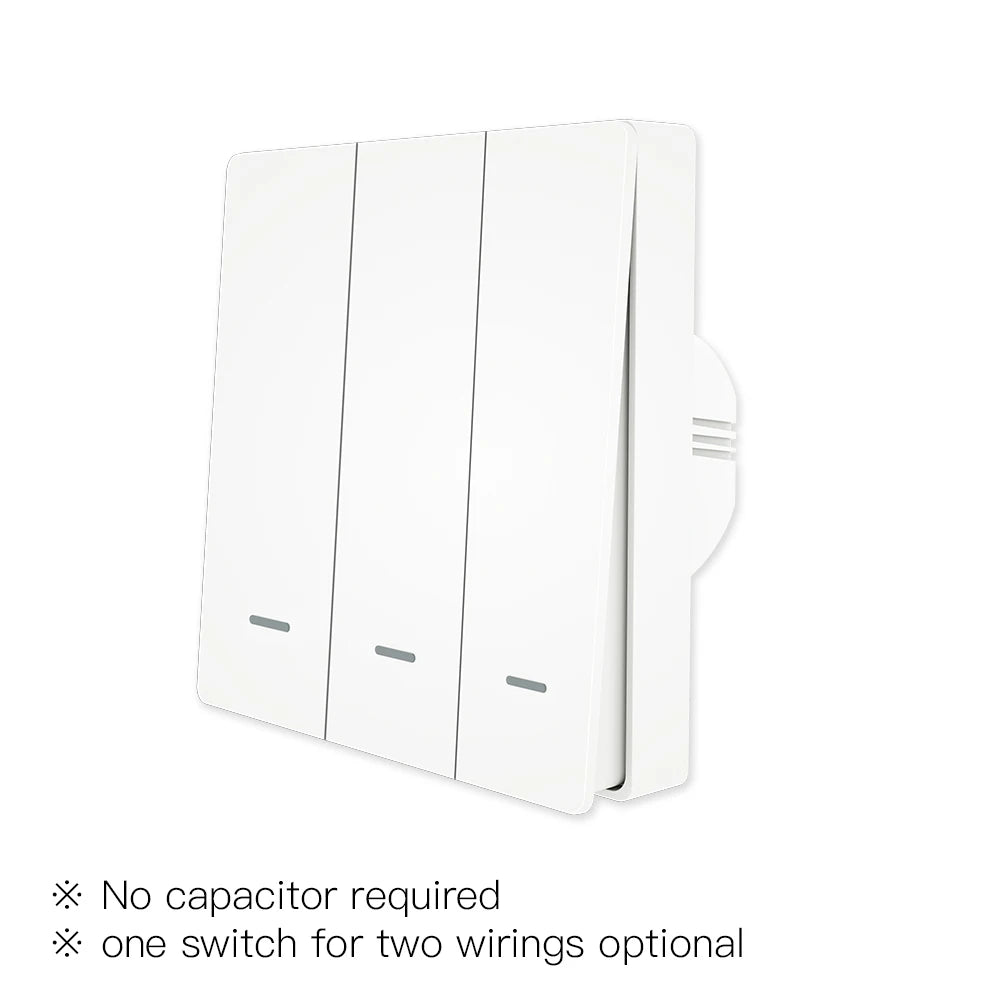 Smart Light Switch No Neutral Wire No Capacitor Needed Smart Life 2/3 Way Works with Alexa Google Home 2Mqtt