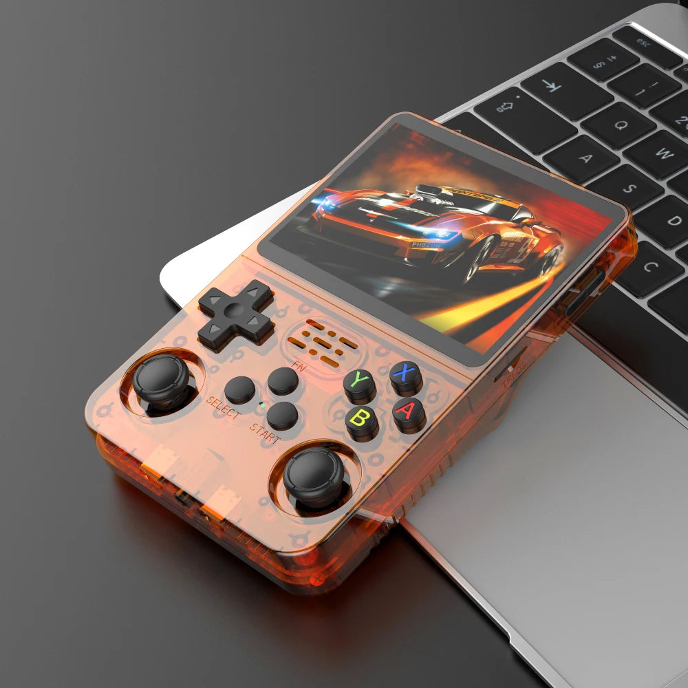 128G Open Source Video Game Console Linux System 3.5 Inch IPS Screen Orange Portable Pocket Video Player 64GG Best Games