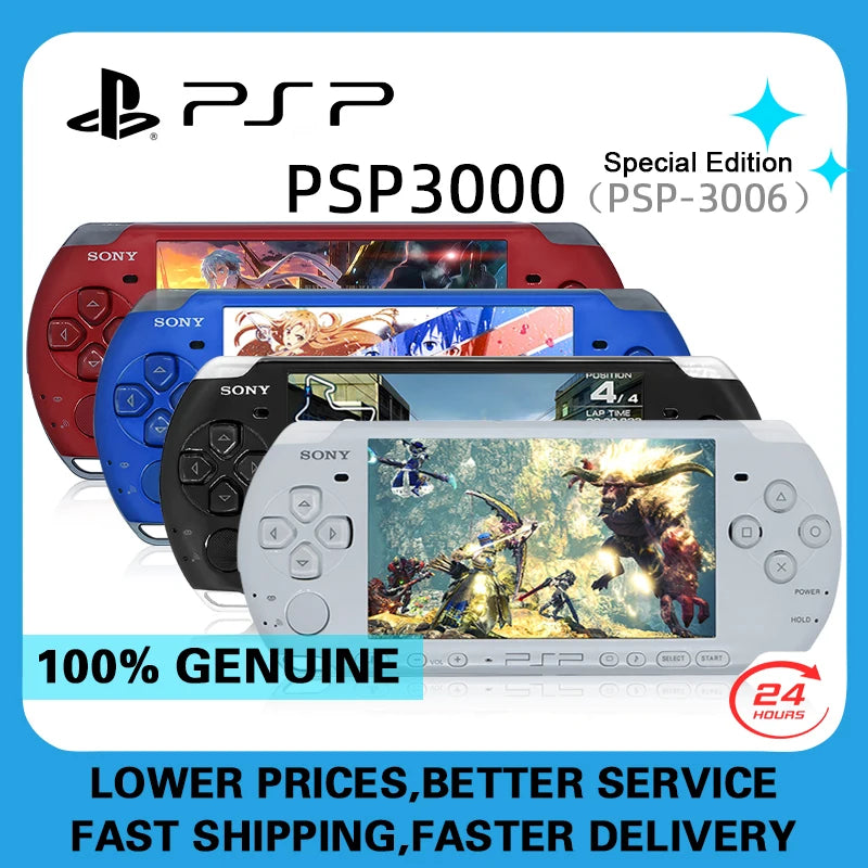 Original Sony Psp 3000 Handheld Game Console (PSP-3006) PSP3000 Game Console+(Free Games)