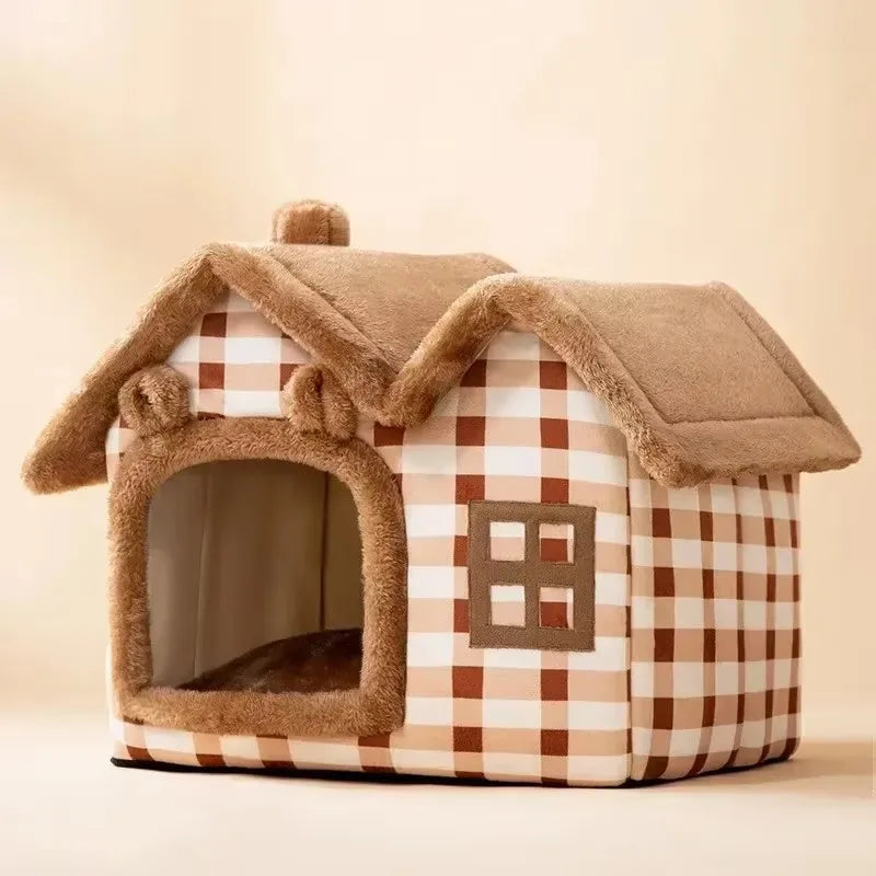 Cozy Foldable Dog House Bed Mat - Perfect Winter Retreat for Small to Medium Dogs and Cats
