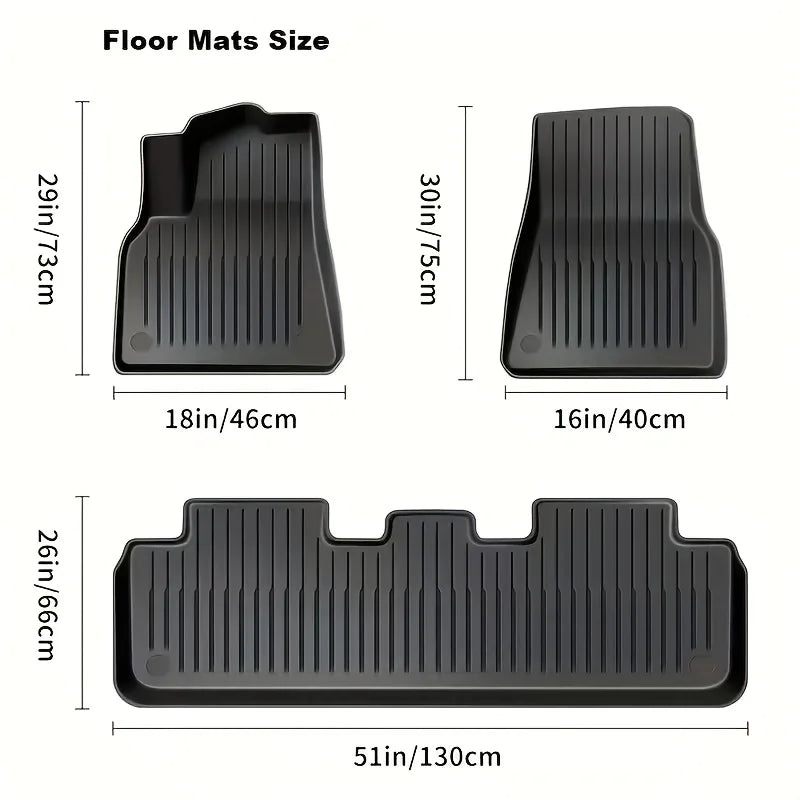 TPE Full Set Floor Mats and Cargo Liners for 2025-2026 Tesla Model Y (5-Seat) - Premium Automotive Accessories