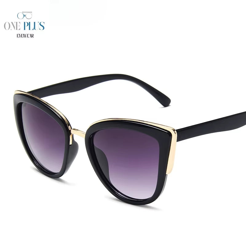 Cat Eye Sunglasses for Women PC with Metal Big Black Fast Selling Luxury Women Polarized Sunglasses Sunwear