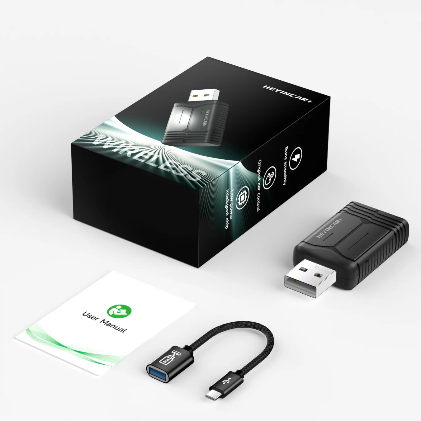 2025 HEYINCAR 2In1 Wireless Android Auto Adapter Carplay Smart Dongle Plug and Play for Kia Volvo Audi MG Opel VW Hyundai Jeep