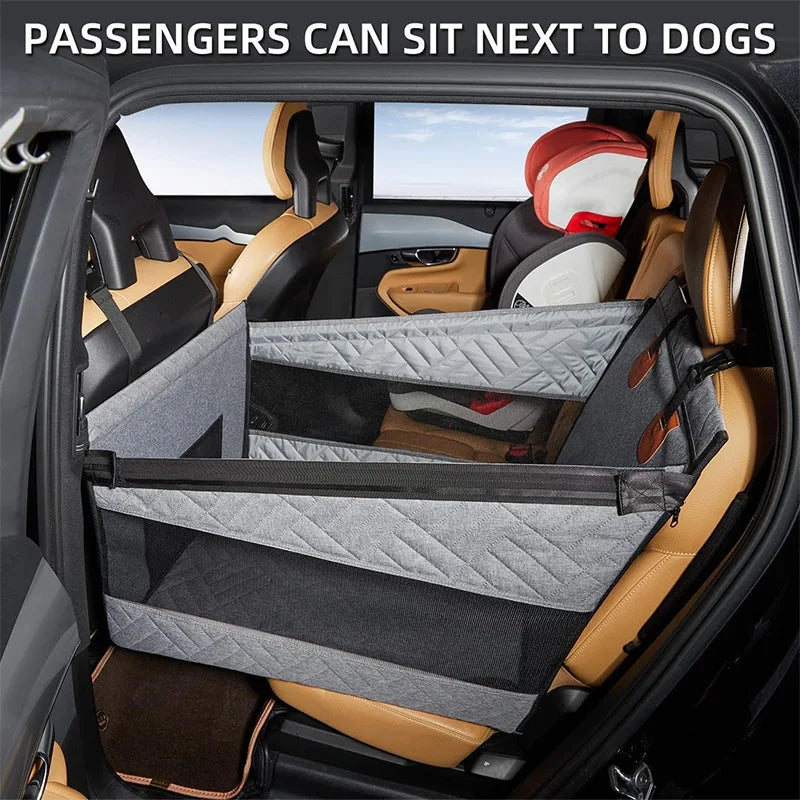 Portable Dog Car Rear Seat Protective Cover Waterproof Dirt Resistant Pet Seat Cover Black Shoulder Strap Hammock Travelmattress