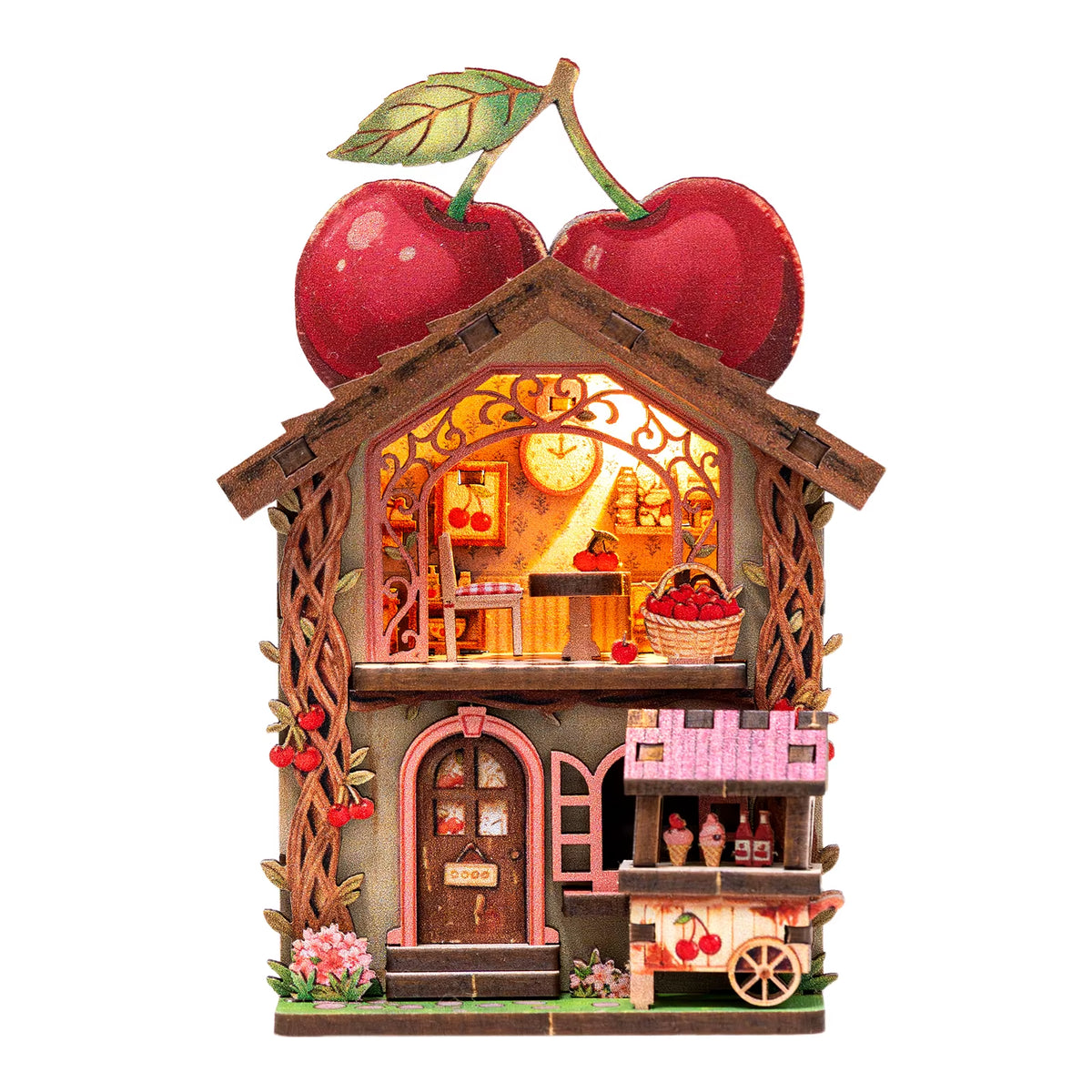 DIY 3D Book Nook Fridge Magnet Kit - Creative Assembly Model with Miniature Furniture and Animal Decor for Dollhouse Enthusiasts
