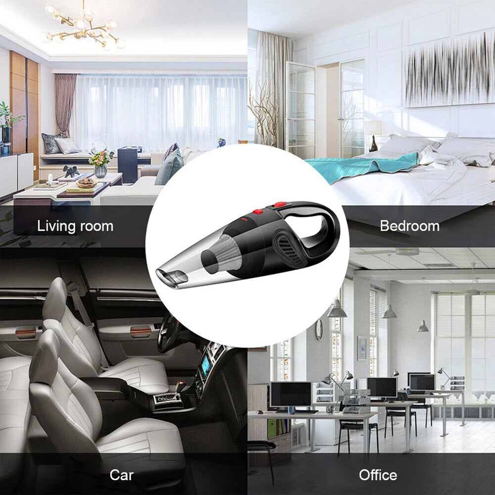 Cordless Portable Handheld Vacuum Cleaner with USB Charging - Strong Suction 12000Pa for Wet and Dry Cleaning
