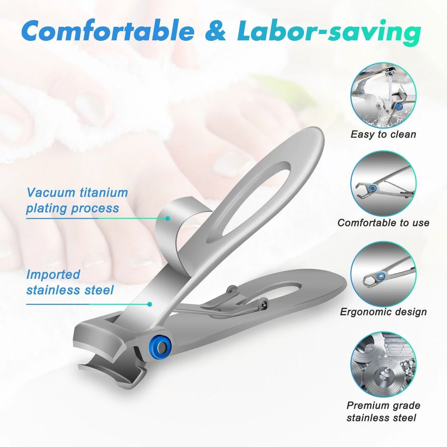 Extra Large Toe Nail Clippers for Thick Hard Nails Cutter Heavy Duty Stainless