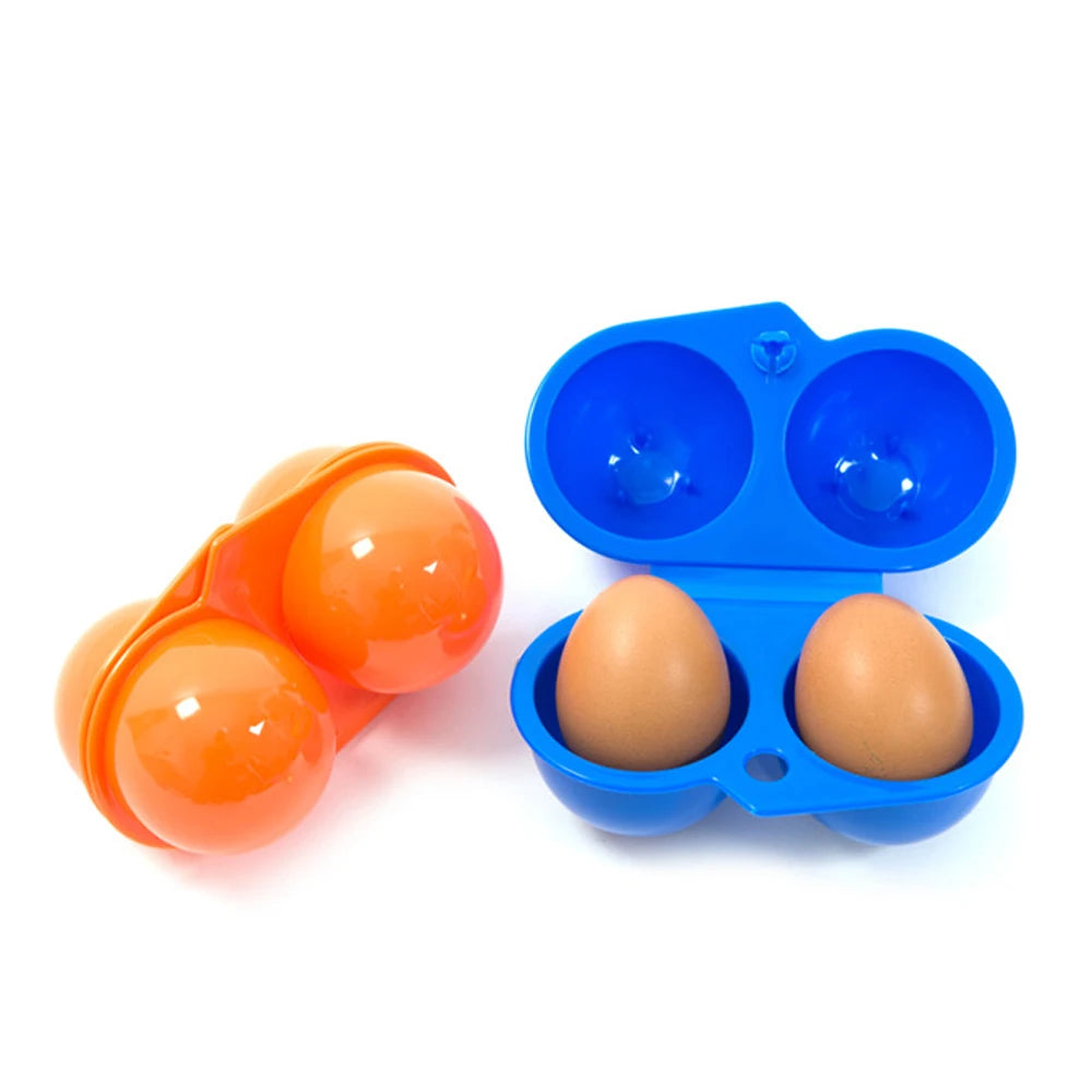 2 Grid Egg Storage Box Portable Egg Holder Container for Outdoor Camping Picnic Eggs Box Case Kitchen Organizer Case
