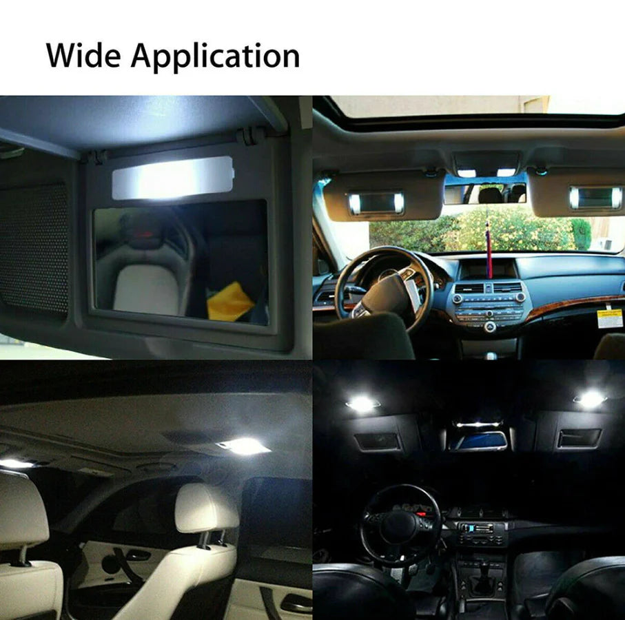 28Pcs Car Interior White Combo LED Map Dome Door Trunk License Plate Light Bulbs
