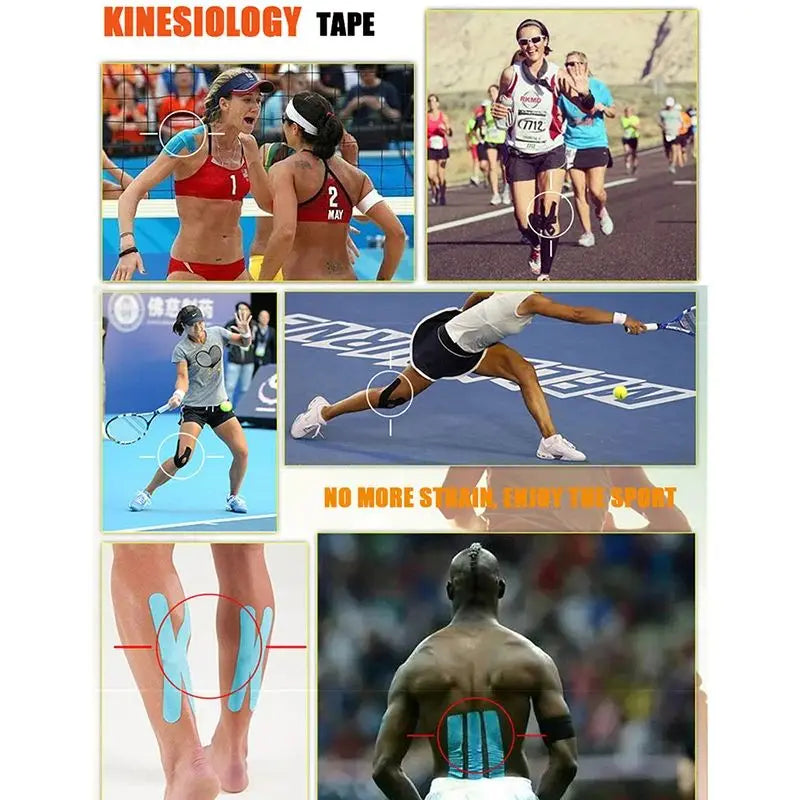 Tapes Kinesio Elastic Bandage Knee Pads Tapes Kinesiology Support Pads Locking Sports Self-Adhesive Venda Kinesiotape Bandage 
