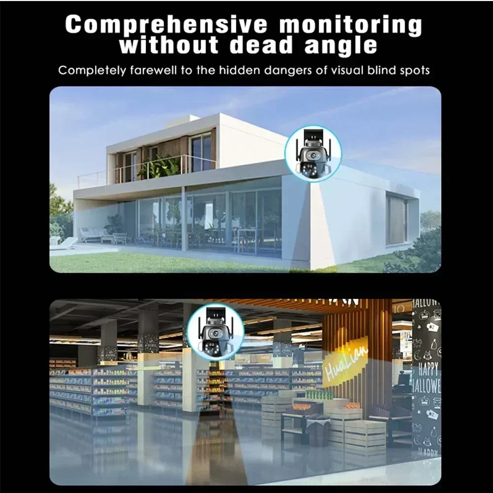 4K 8MP WIFI Security Camera with TUYA APP, Dual Screen, AI Auto - Tracking Smart Life for CCTV Video Camera