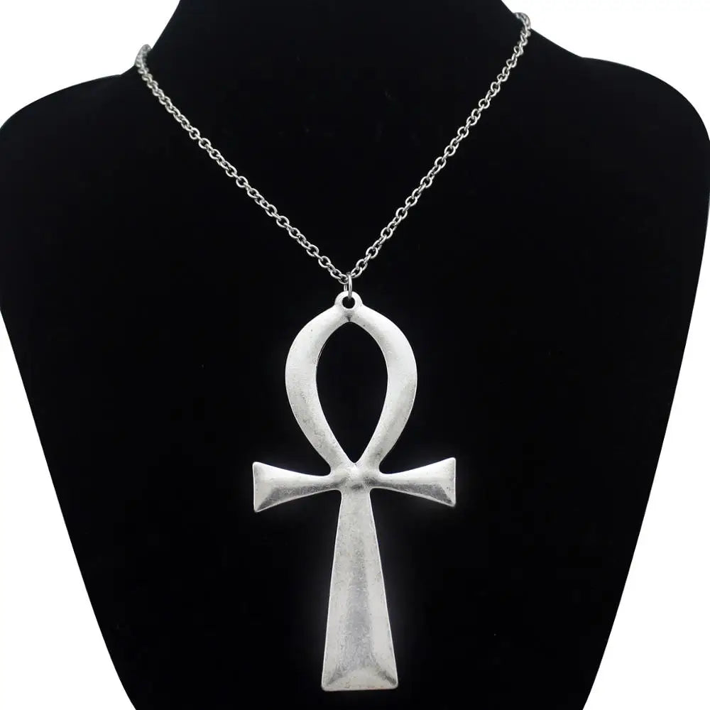 Vintage Egyptian Life Big Ankh Cross Pendant Long Chain Choker Necklace Jewelry Fashion Unisex Accessories Dropshipping