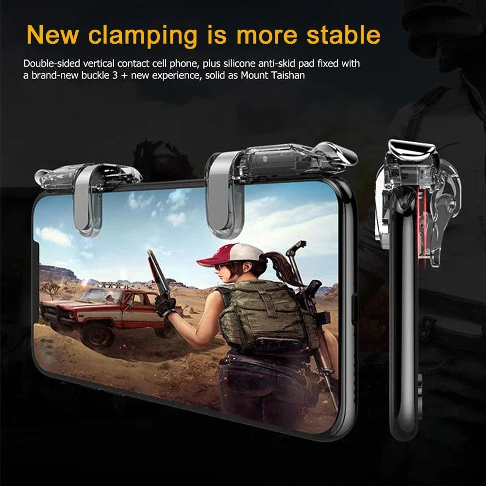 K03 Mobile Phone Game Trigger Finger Aim Shooting Free Fire L1R1 ABS Key Button Gaming Joystick Controller for IOS Android PUBG