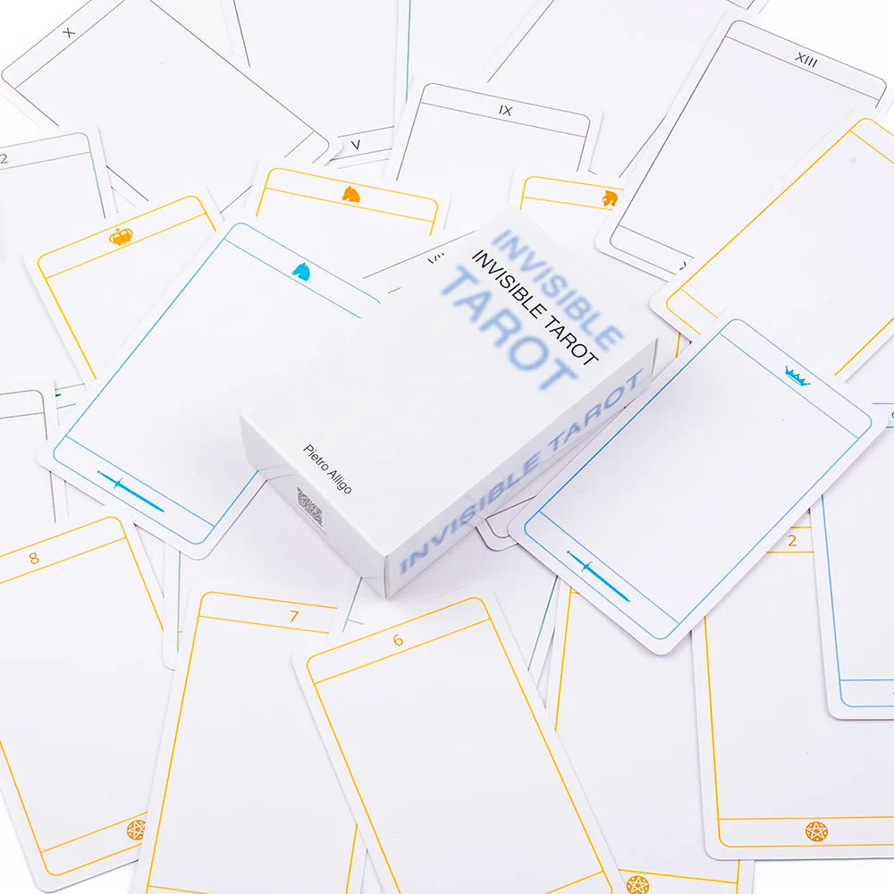 Invisible Tarot 78 Blank Cards Create Your Own Tarot Deck 10.3*6Cm Practicing Your Vision of the Invisible for Family Party