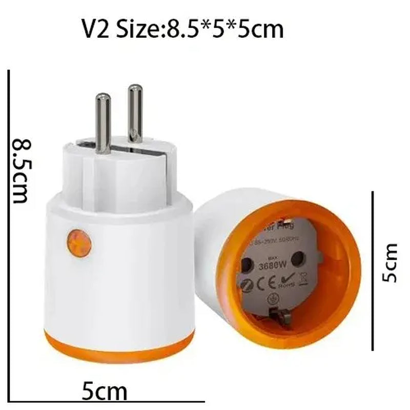 Smart Zigbee Plug Socket 3680W 16A Power Energy Monitoring Timer Switch EU Outlet Home Assistant Zigbee2Mqtt