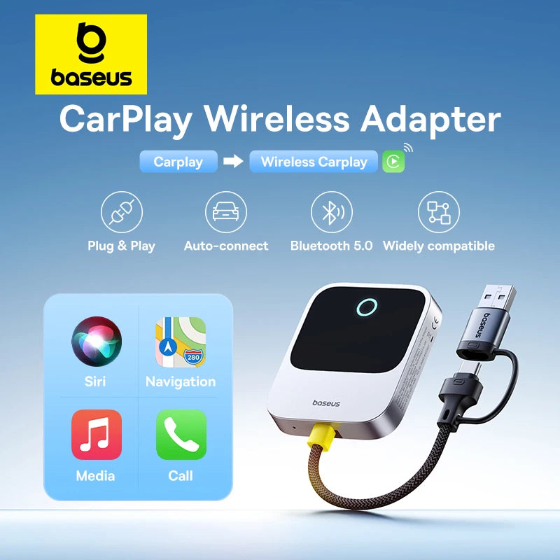 Wireless Carplay Wired to Wireless Carplay Adapter Auto Connect Car Intelligent Systems Plug&Play Bluetooth Smart Carplay