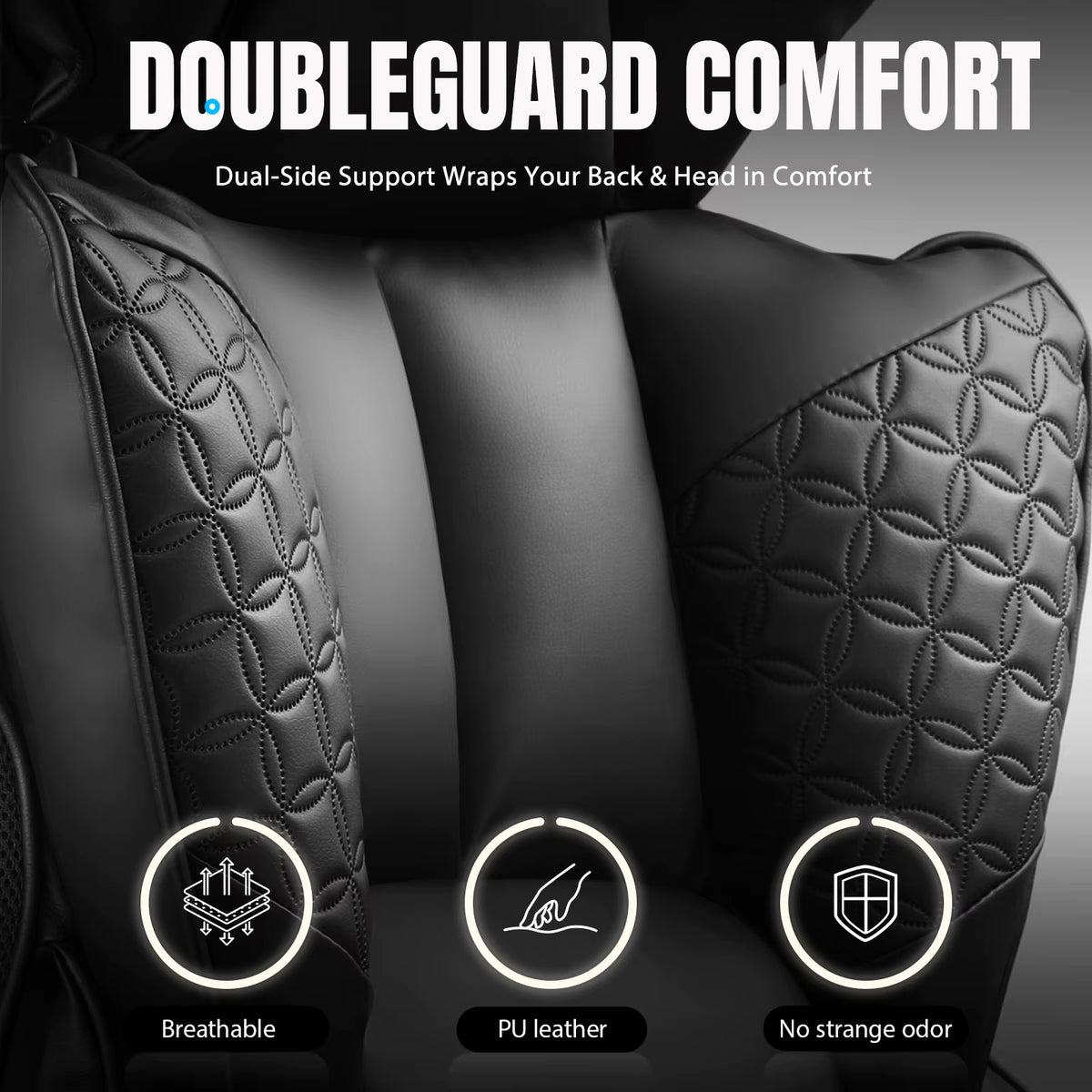 Ergonomic High-Back Leather Office Chair with Footrest and Adjustable Armrests