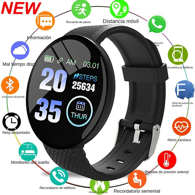 D18 Smart Watch for Ios Android Men Waterproof Smartwatch Women Sleep Monitor Message Fitness Tracker Bracelet Sport Watches SMS