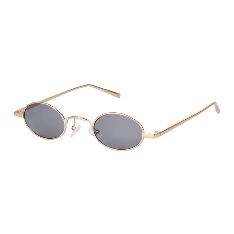 Skinny Steampunk Oval Sunglasses 2020 Women Vintage Small Steam Punk Goggles Designer Gold Tiny Sun Glasses Shades SN229