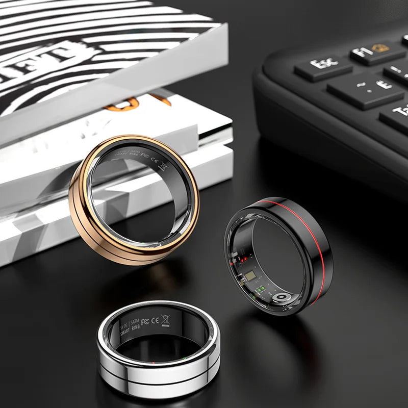 R04 Smart Rings Men Women with Charging Case Health and Sleep Monitor Smart Ring 5ATM Waterproof Multi-Sport Mode Camera Control