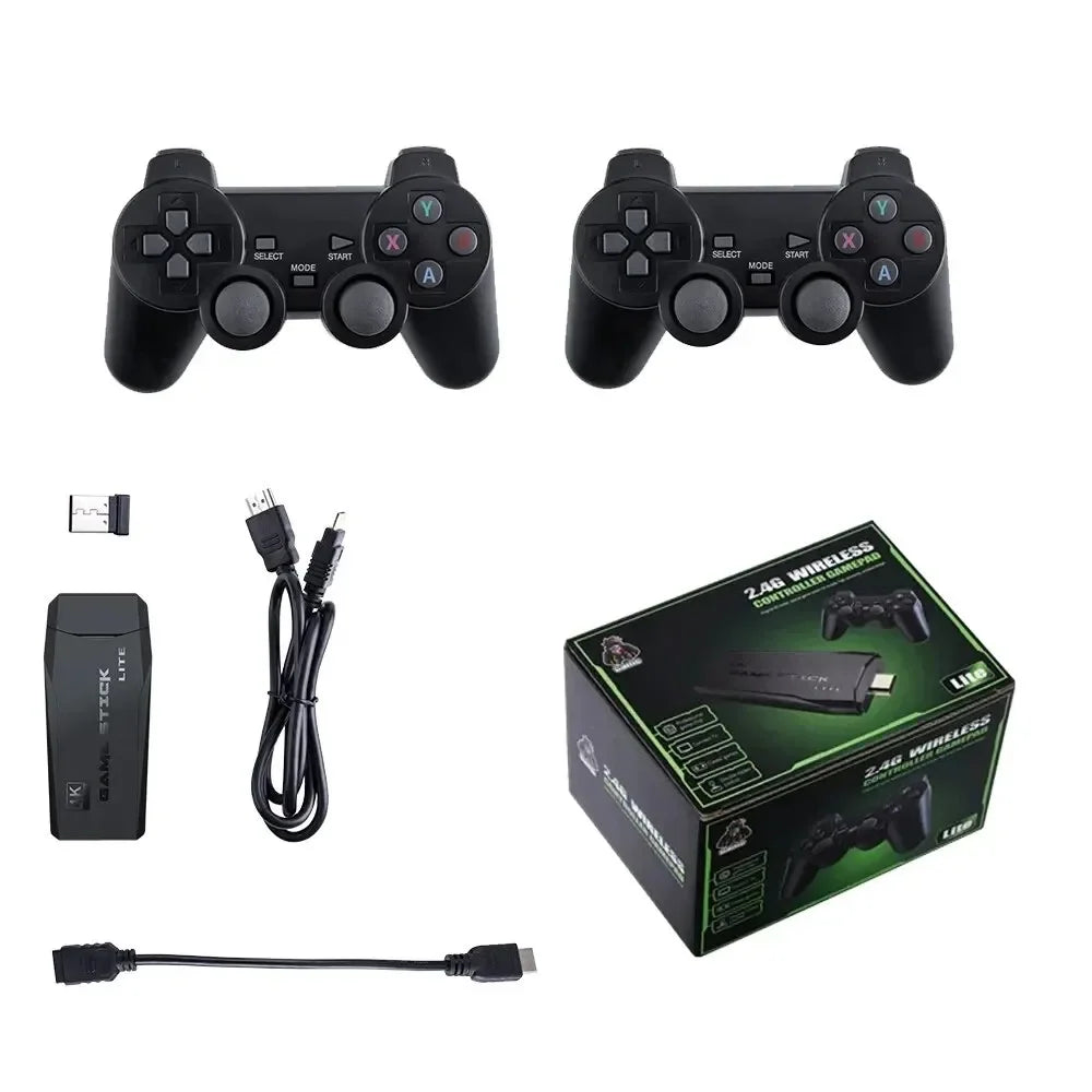 M8 Game Console Built-In 20000 + 64GB Two-Person Wireless Controller 2.4G Stick 4K HD PS1 GBA Video Children'S Christmas Gift