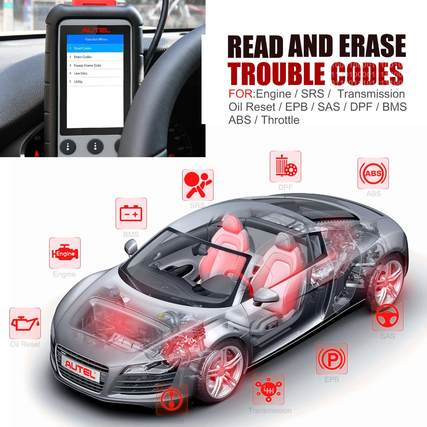 Maxidiag MD806 Full System Diagnoses OBD2 Car Automotive Scanner Tool 4 Systems Diagnosis 7 Most Special Reset Services