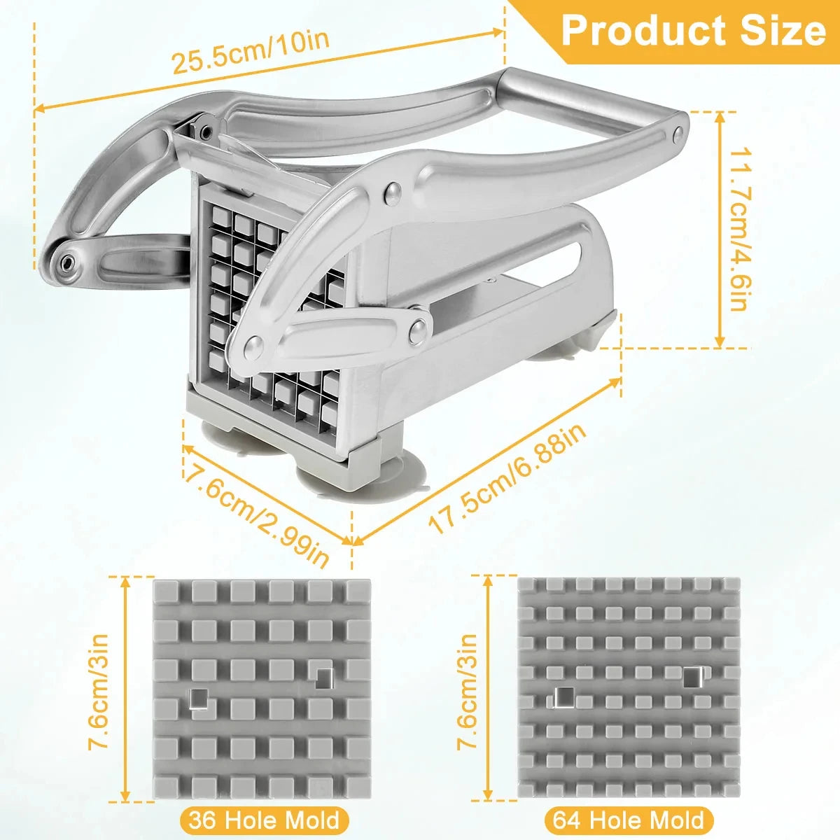 1Pc Stainless Steel Manual Potato Cutter French Fries Slicer Potato Chips Maker Meat Chopper Dicer Cutting Machine Tools