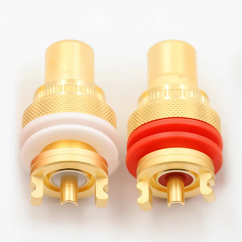 2PCS RCA Jack Plug Copper Gold Plated CMC RCA Socket for Speakers Terminals Audio Wire Connectors Panel RCA Female
