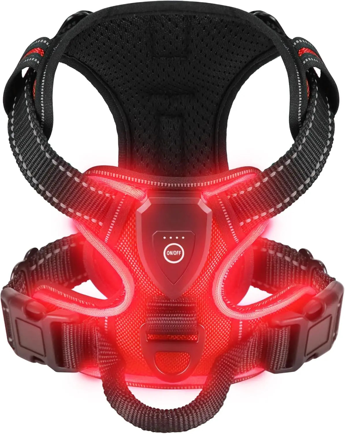 Illuminate Your Dog's Safety: Rechargeable LED Glowing Harness with Three Light Modes for Nighttime Walks