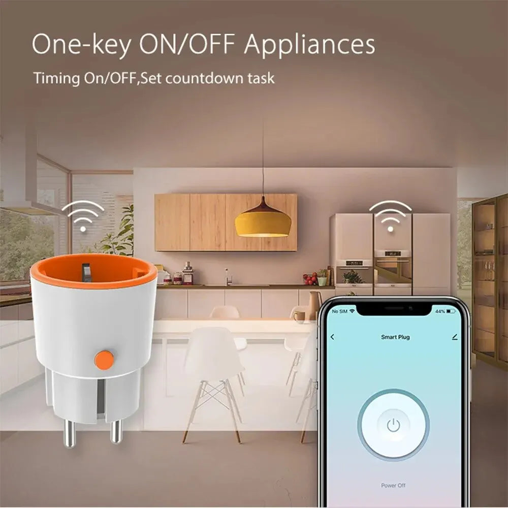 Smart Zigbee Plug Socket 3680W 16A Power Energy Monitoring Timer Switch EU Outlet Home Assistant Zigbee2Mqtt
