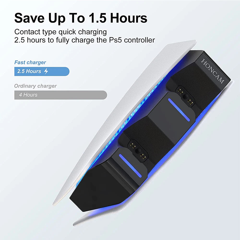 For PS5 Type-C Dualsense Charging Station Dual Charging Dock Charger Stand for Playstation 5 Dualsense Wireless Game Controller