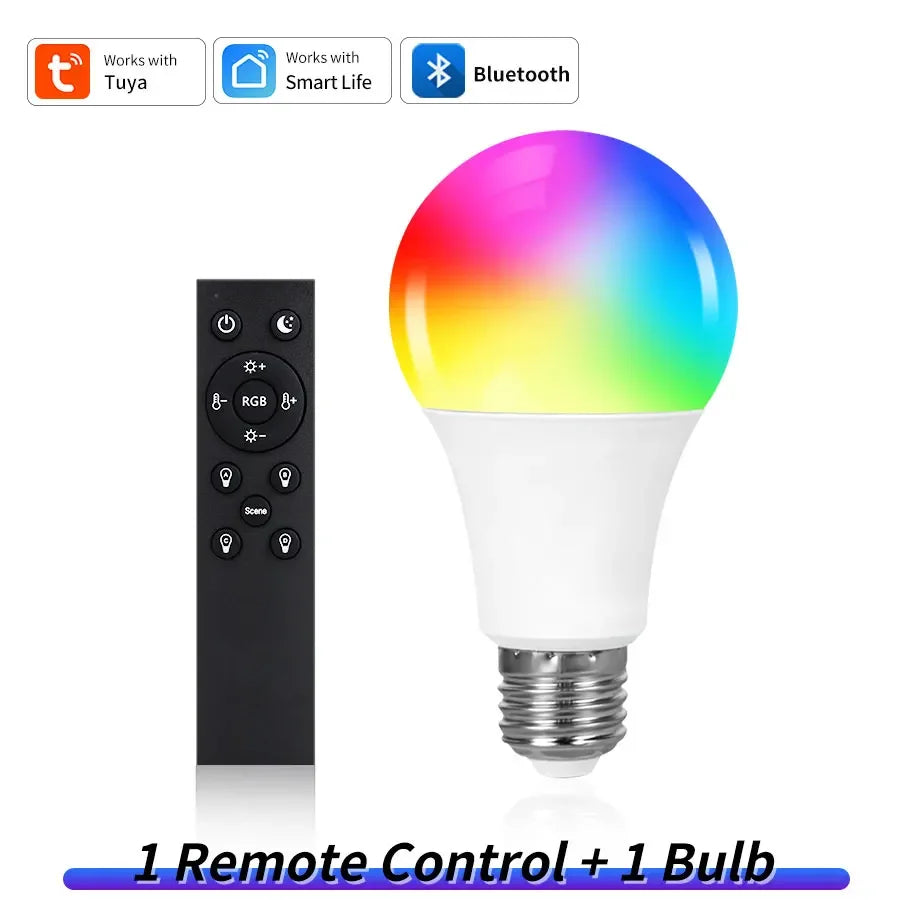 Smart LED Light Bulb E27 9W 220V Bluetooth RF Remote Group Control Smart Life RGB Spotlight for Bar Bedroom Decor Lighting