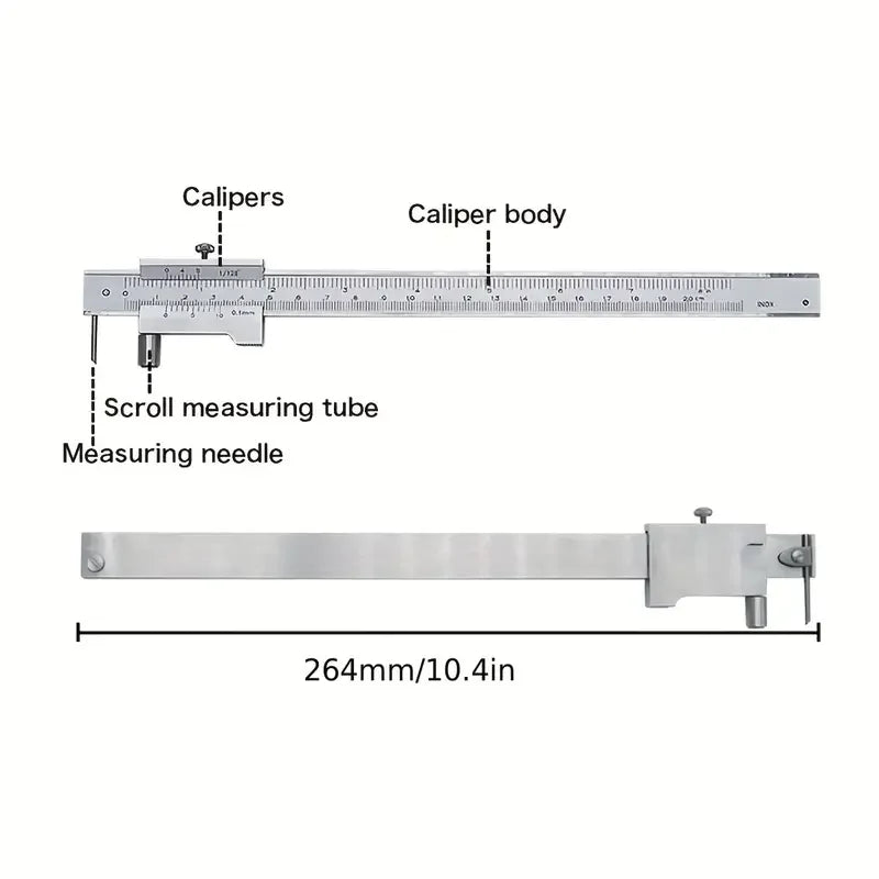 0-200Mm Marking Vernier Caliper with Carbide Scriber Parallel Marking Gauging Ruler Measuring Instrument Tool Send 1Ps Needle