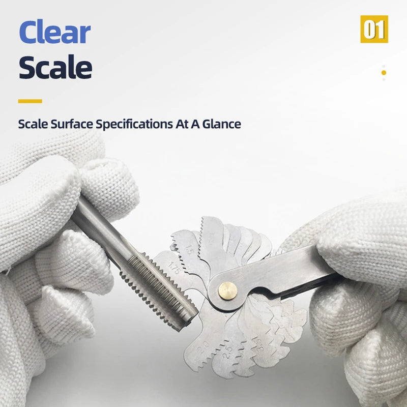 55/60 Degree Thread Plug Gauge Metric Imperial Gear Tooth Screw Pitch Gauges Carbon Steel Measuring Tool Tap Thread Measurement