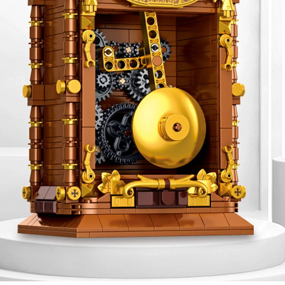 MOC Classic Retro Series Swing Clock Building Blocks with Pendulum Construction DIY Assemble Brick Set Gift Boy Child Kids Adult