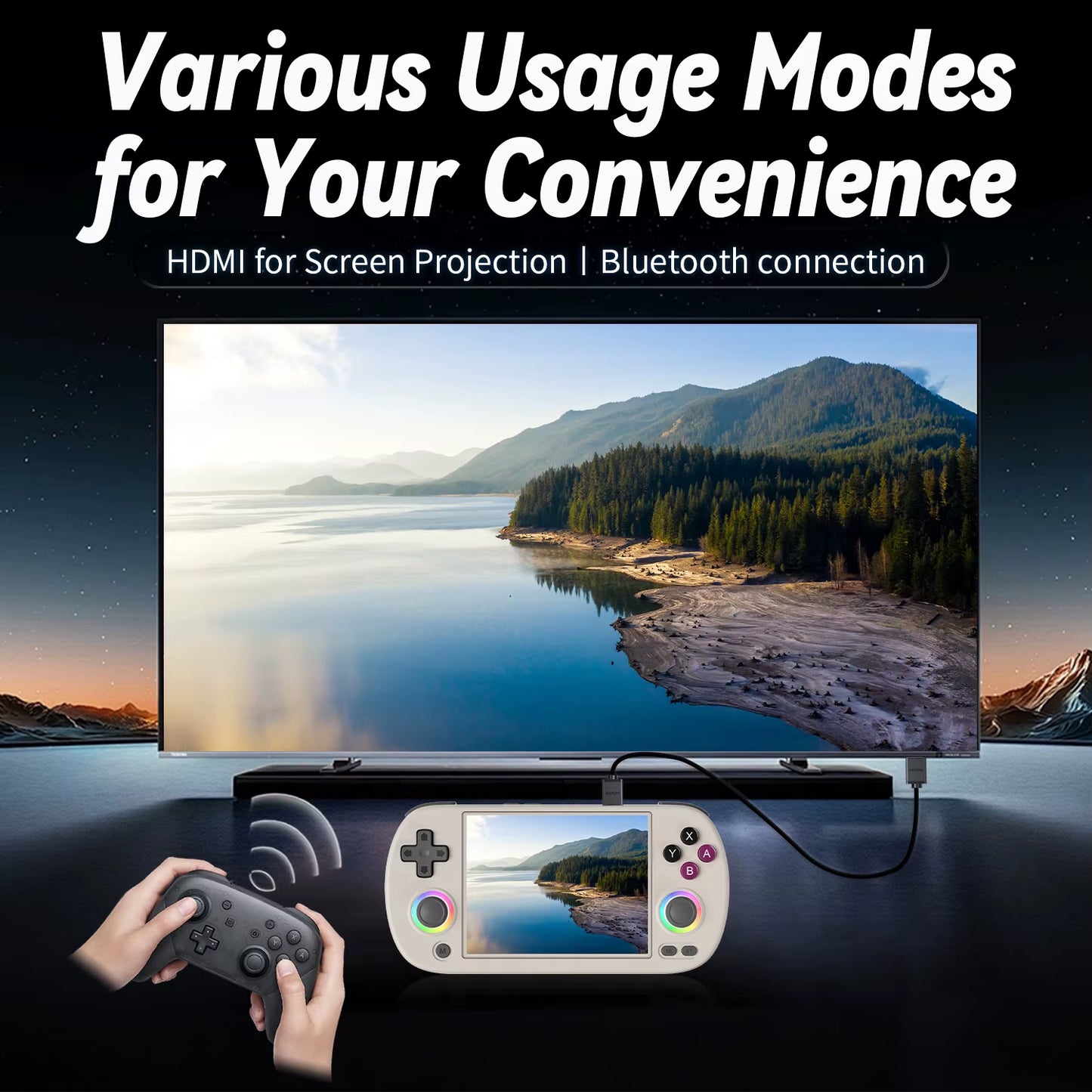 RG40XX H Handheld Game Console Linux 64-Bit System 4.0 Inch IPS 3200Mah Retro Video Gaming Console 64G 5000+ Games Gift