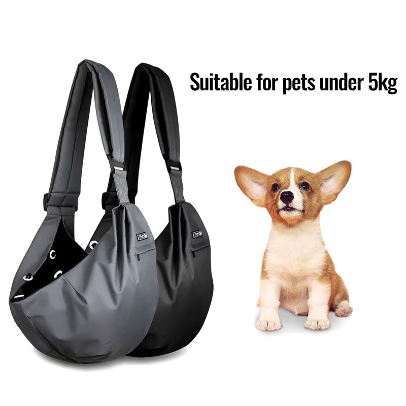 Stylish Pet Sling Carrier Bag for Small Dogs and Cats - Portable Nylon Shoulder Messenger for Outdoor Adventures