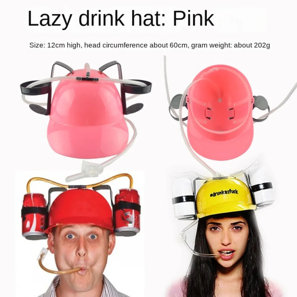 Birthday Party Outdoor Beer Hat Fast Delivery Lazy Creative Beer Beverage Hat Lazy Drinking Beverage Helmet Headgear