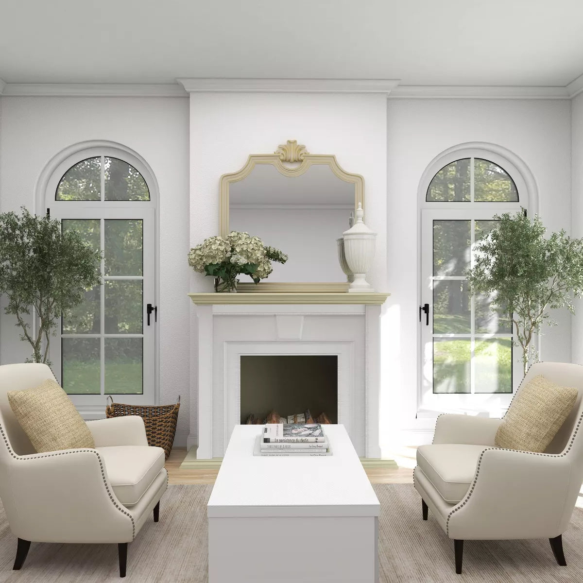 26-Inch Contemporary White Ceramic Vase - Elegant Large Tabletop Decor with Unique Design