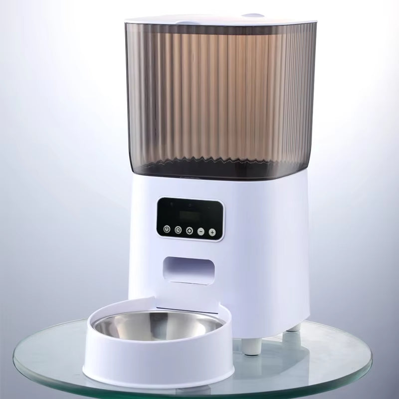 5L Pet Feeder with Camera Automatic Cat Feeder Smart Dog Food Dispenser Wifi Timing Stainless Steel Feeding Bowl(No 5V 2A Plug)