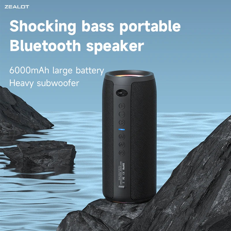 -S51Pro High-Power Bluetooth Speaker 40W 3D Stereo Bass Bluetooth Speaker Portable IPX5 Waterproof Suitable TWS Boom Box