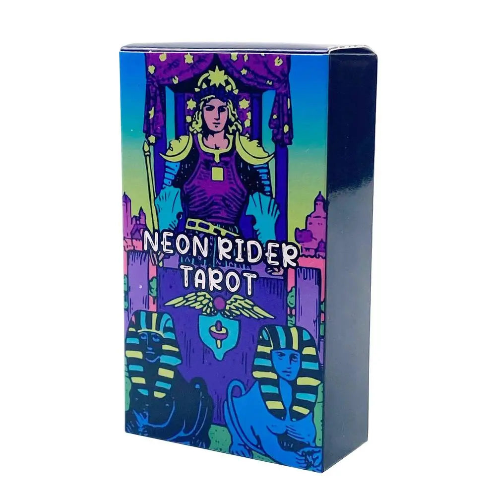 1 Box Neon Rider Tarot Cards 78PCS Original Tarot Deck for Tarot Reading Divination Fortune Telling Game in English Tarot