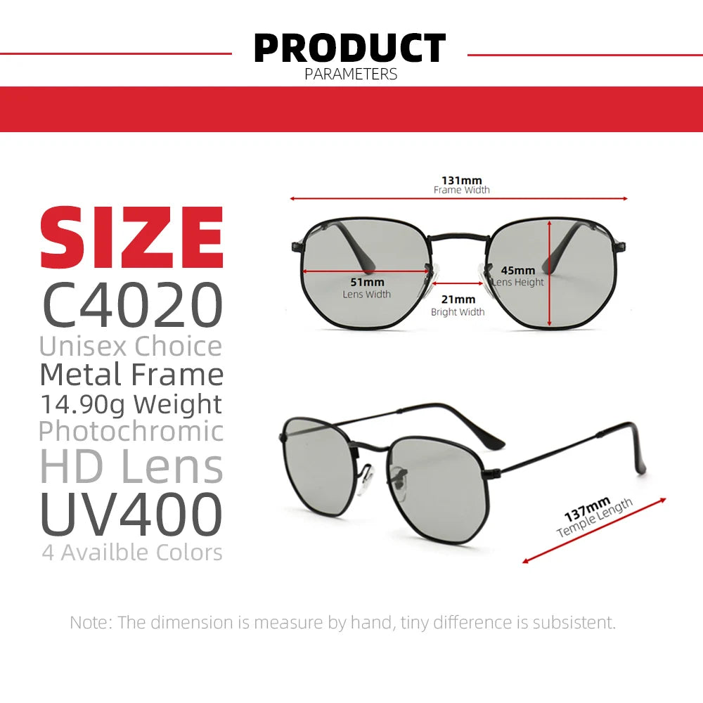 Oval Women Fashion Photochromic Sunglasses Polarized Ladies Metal Gold Frame Sun Glasses 2025 Trending Female Shades
