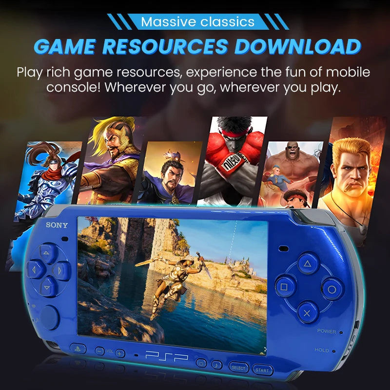 PSP 3000 VIBRANT BLUE (PSP-3006) Original Game Console Sony PSP3000 Handheld Arcade Game Console (+Free Games)