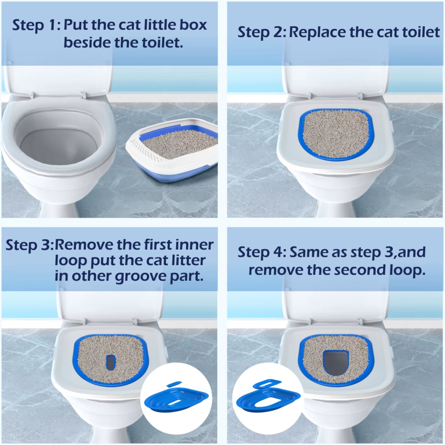 Pet Cat and Dog Toilet Training Artifact Kit Sand Tray Toilet Removable Reusable Trainer Toilet Pet Cleaning Training Products