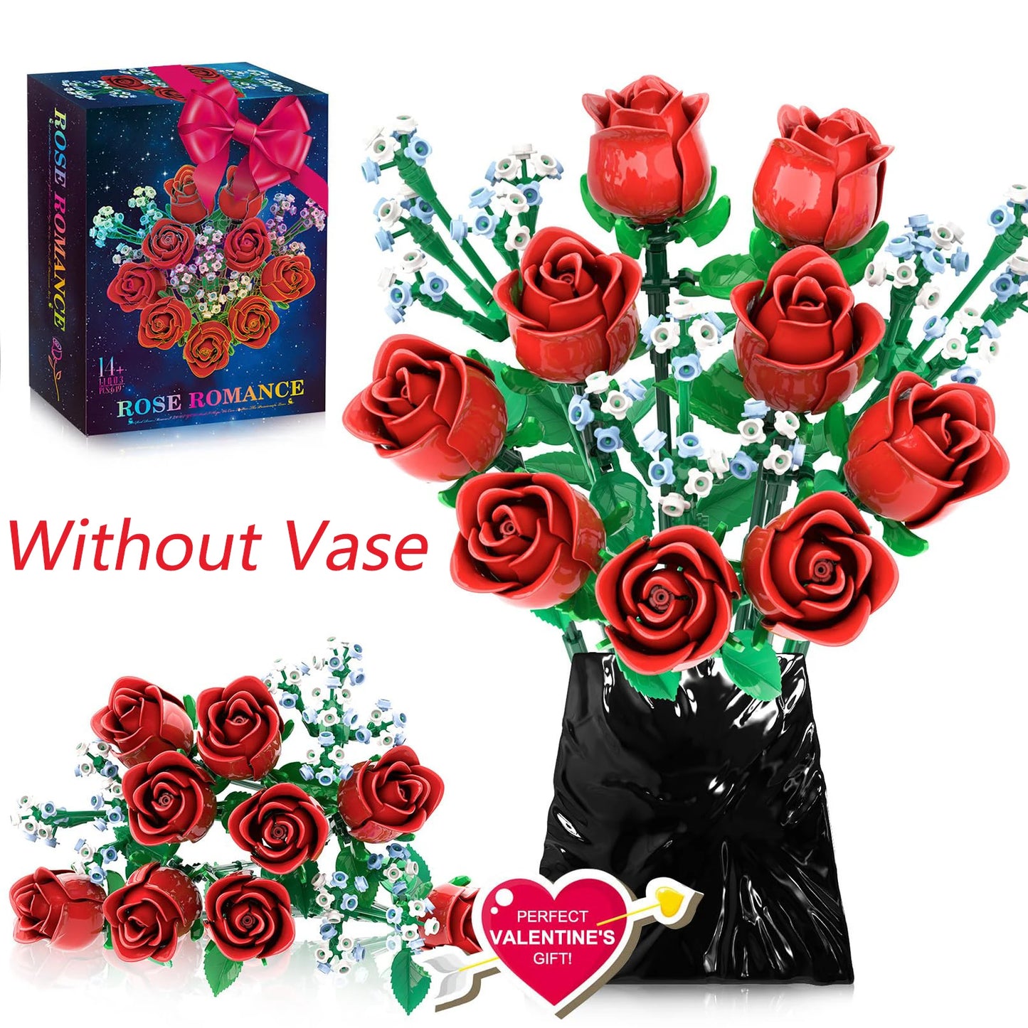 1009PCS Sunflower Building Blocks Flower Bouquet Vase Model Bricks Set Idea Home Decoration Kids Educational Toys Holiday Gifts
