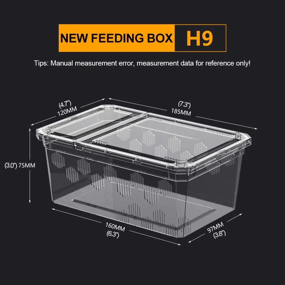 Reptile Tank Insect Spiders Tortoise Lizard Plastic Transparent Breeding Box Vivarium with Balcony Reptiles Feeding Supplies
