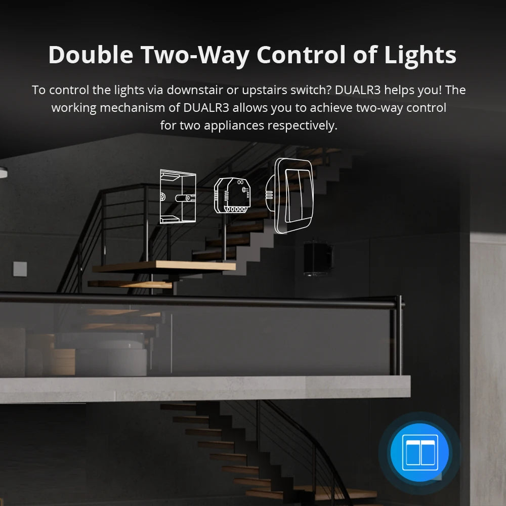 DUAL R3 2 Gang Dual Relay Module DIY Wi-Fi MINI Smart Switch Power Metering Control via Ewelink Alexa Google Smart Home